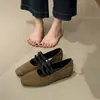 Zapatos de vestir bajos retro con aumento de altura oculto, de nicho, con correas cruzadas, zapatos de mujer, terciopelo, punta cuadrada, boca poco profunda, Mary Janes, bailarinas, mujer