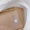 [Acero titanio] Collar de circonitas simples de oro real con microincrustaciones de lujo para mujer, cadena de clavícula, diseño de nicho de lujo accesible.