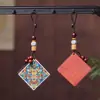 Llavero Colgante Adorno Pintado de Moda en Palo de Rosa para Coche, Bolsa, Estilo Pareja, Accesorio Colgante Decorativo