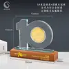Trofeo de Cristal Creativo Insignia de Aniversario Hecha a Medida Incrustada con Medalla Trofeo de Gama Alta Hecho a Medida para Empleados Destacados