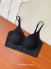 Nuevo Sujetador Sexy de Encaje con Cuello en V Estilo Francés para Mujer con Copas Fijas, Busto Pequeño, Push-Up, Recolección Lateral del Busto y Hermoso Diseño de Espalda, Transfronterizo