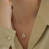 Collar con anillo giratorio de plata de ley 925 para mujer, cadena de clavícula con anillo Sense Mobius de alta gama, joyería moderna