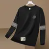 Moletom Masculino Primavera e Outono Tamanho Grande Versátil Solto Casual Tendência Camiseta Gola Redonda Pulôver Espesso Bonito Camisa Básica