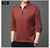 Nueva Camisa Polo de Media Cremallera de Manga Larga para Hombre, Primavera y Otoño 2026, con Cuello de Solapa, Camiseta Casual de Moda para Hombre, Disponible al por Mayor