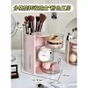 Caixa de Armazenamento Rotativa à Prova de Poeira para Pincéis de Maquiagem, Esponja de Pó, Cushion, Batom, Organizador de Mesa, Estilo Simples Ins