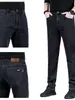 Calça Jeans Masculina Versátil de Sarja Casual, Perna Reta Solta, Calça de Inverno Durável para Trabalho