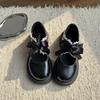 Zapatos pequeños de cuero de suela gruesa estilo preppy de estilo japonés de punta redonda para mujer en otoño e invierno con faldas 2025 Nuevos zapatos de salón retro de otoño e invierno