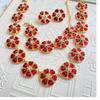 Juego de resina de vidrio con forma de flor de estilo cortesano medieval vintage "Flores de hibisco" marcado