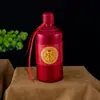 Botella de Vino Vacía Imitación Cerámica Botella de Vino Pequeña Botella de Vino Sellada Set de Boda con Palabras Felices Frasco de Vino de 0.5 kg para Uso en Casa 500ml
