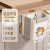 Cubo de basura plegable para cocina del hogar y puertas de gabinetes de baño, diseño de dibujos animados, alto valor estético, tamaño grande, gran capacidad, cubo de basura de pared