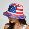 Sombrero de Cubo con Estampado de Bandera del Día de la Independencia de EE. UU. para Hombres y Mujeres, Sombrero para el Sol con Protección Solar, Fuegos Artificiales, Festival de la Estatua de la Libertad