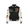 Jaqueta Baseball de Algodão Quente Yidao Vintage 2025 Inverno Novo Design de Letras Color-Block Retrô Americano Unissex