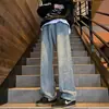 Pantalones de Otoño Estilo Retro Americano con Patrón de Cielo Estrellado, Estilo High Street, Marca de Moda Rogue, Atractivos, Holgados, Rectos, Pierna Ancha, Casuales, Largos