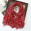Primavera y Verano Nuevo Bufanda Larga de Color Sólido Rayón Seda Dorada Seda Plateada Bufanda de Seda Brillante Chal Turbante Largo Monocromático para Mujer Venta al por Mayor