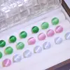 Piedra Ojo de Gato Perlas Redondas de Medio Agujero Perlas Sueltas Semi-Terminadas DIY Collar Pendientes Pasador Accesorios de Joyería Perlas Sueltas Colgante Venta al por Mayor