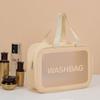 Bolsa de cosméticos portátil transparente, bolsa de lavagem feminina de grande capacidade, bolsa de armazenamento de cosméticos portátil Advanced Sense, bolsa de armazenamento à prova d'água