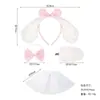 Cachorro de Cabelo Cacheado com Orelhas Grandes e Laço, Faixa de Cabelo Feminina para Lavar o Rosto e Maquiagem, Acessório de Cabelo de Pelúcia para Sessões de Fotos, Dia das Crianças