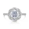 Anel Coroa de Flores Cortadas Coloridas para Mulheres, Venda Quente ao Vivo, com Brilhante Diamante de Alto Carbono, Padparadscha, Joias Personalizadas da Moda