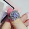 Moda Tendencia Nacional Estilo Étnico Joyería Flores Vintage Anillo de Circonita Flores Exquisitas Anillo de Diamante Redondo para Mujer R7517