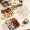 Bandeja de Frutos Secos de Cuatro Compartimentos para Uso Doméstico, Almacenamiento Partitionado de Gran Capacidad para Dulces y Botanas en la Mesa de Centro de la Sala, Plato de Frutas de Lujo Ligero