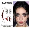Pegatinas de Tatuaje de Halloween Estilo Gótico Oscuro Maquillaje de Payaso Impermeables de Larga Duración Pegatinas Faciales Coloridas Fiesta Festival