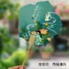 Abanico de Estilo Chino con Temática de Loto, Abanico Cultural y Creativo con Caligrafía China, Abanico Redondo en Blanco Estilo Antiguo, Abanico Redondo Espesado de Loto, Abanico Creativo con Pintura Tradicional China