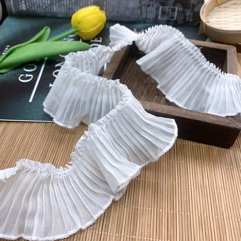 高档褶皱木耳蕾丝花边辅料
