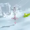 Pendientes de Tachuela de Cruz de Copo de Nieve Completamente Diamantados Diseño de Lujo Ligero Pendientes de Piercing Joyería Hensen