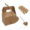 Caja Portátil para Pastelería Caja de Embalaje para Postres de Papel Kraft Caja de Embalaje para Mousse Horneado Cortado Té de la Tarde Caja de Pastelería Copo de Nieve