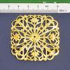 Piezas de Apliques Decorativos para Joyería Artesanal, Piezas Metálicas Huecas para Tocados, Piezas Florales Huecas Cuadradas de 5 cm
