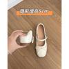 Aumento Interno de Altura Plateado 5cm Zapatos Planos de Boca Baja para Mujer Zapatos Mary Jane con Lazo Zapatos de Ballet Franceses