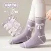 Meias infantis por atacado, novos estilos outono/inverno, meias fofas de desenho animado até a panturrilha, feitas com algodão penteado, design sem costura, para meninas e bebês meninos