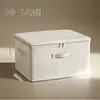 Caixa de Armazenamento de Roupas Oxford com Tampa Flip-Top de Grande Capacidade e Trava de Senha, Caixa de Armazenamento Multifuncional Dobrável para Uso Doméstico