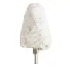 Rueda de tela blanca de 2 pulgadas con mango de acero inoxidable para pulir espejos de joyería rueda de tela de algodón encerado rueda de tela de terciopelo cilíndrica cónica venta al por mayor