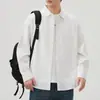 Camisa de Trabajo de Manga Larga para Hombre 100% Algodón Estilo Retro Sencillo Hombros Descubiertos Holgada Camisa de Puro Algodón Chaqueta Casual Venta al por Mayor
