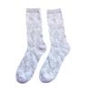 Meias Femininas Personalizadas, Meias Casuais com Estampa Floral Estéreo em Relevo para Primavera, Meias Retro de Cano Médio em 6 Cores