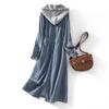 Elegantes Suéteres de Dos Piezas Falsas para Todas las Ocasiones, Costuras, Vestido de Mezclilla, Moda Casual de Otoño para Mujer, Falda de Mezclilla