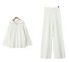 Traje de suéter de punto para mujer europeo y americano transfronterizo, explosiones de AliExpress INS, estilo callejero, holgado, con solapa, pantalones de cintura alta