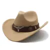 Chapéu de Jazz Britânico com Aba Larga Estilo Étnico Xizang Europeu e Americano Personalizado Cabeça de Vaca Transfronteiriço para Homens e Mulheres Chapéu Fedora Retrô Atacado