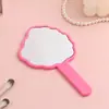Nuevo Espejo de Mano de Encaje con Forma Irregular para Niñas, Espejo Pequeño Portátil con Mango Imprimible, Espejo de Maquillaje