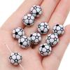 Contas de bola de acrílico Contas redondas de futebol de beisebol Pulseira de contas de futebol DIY Corrente de celular Bilhar Contas do alfabeto digital