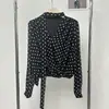 Ruoxin Dropshipping Camisa de Manga Larga de Lunares Estilo Francés Modelo Nuevo Otoño 2026 Top Elegante de Gama Alta