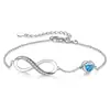 Estilo Europeu e Americano Transfronteiriço Novo Estilo Ilimitado com Acessórios de Zircônia Cúbica Pulseira Pulseira de Pedra de Nascimento Coração Joia Simples para Mão