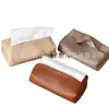 Caja de Pañuelos para Sala de Estar Hogareña Estilo Retro de Gama Alta Caja de Pañuelos para Escritorio de Mesa de Café de Lujo Ligero para Dormitorio