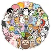 50 pegatinas originales de dibujos animados hechos a mano de gatos, perros y animales marinos para decorar cuadernos, botellas de agua y papelería