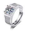 Anel feminino s925 cross-border anel tremolo abertura ajustável fábrica direta 1 quilate simulação diamante presente