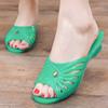 Zapatos Jelly Mama para Mujer de Verano Tacón Bajo Suela Suave Antideslizantes Sandalias de Cristal Pantuflas Zapatos de Plástico Retro Vintage Nostálgicos