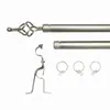 Haste Telescópica para Cortina Transfronteiriça 25-28mm Haste de Ferro Forjado Cabeça Torcida Haste Romana Haste Dupla Suporte de Montagem Lateral Janela Fixa
