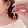 Nuevos pendientes de circón de estilo chino antiguo con diseño de flor inmortal, rosa súper inmortal, serie Mori, pendientes con borlas de mariposa estilo hada.