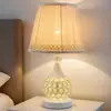 Lámpara de Mesita de Noche para Dormitorio Lámpara Estilo Europeo Lámpara Estilo Americano Lujo Cálido Simple Moderno de Moda Luz de Cristal Lujo Lámpara de Escritorio de Lujo